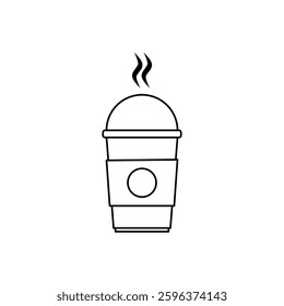 Drink Cup Icon. Coffee Cup Vector Icon in line style design. Drink Cup Symbol. Vector illustration.