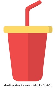 Drink cup icon in flat style isolated on white background.