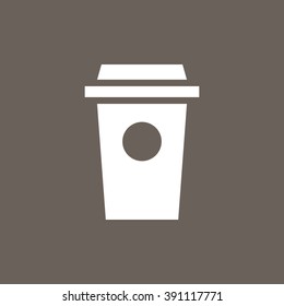 Drink Cup Icon on Dark Gray Color. Eps-10.