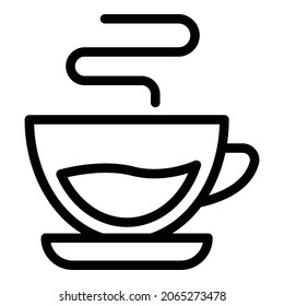 Drink cup icon. Outline drink cup vector icon for web design isolated on white background