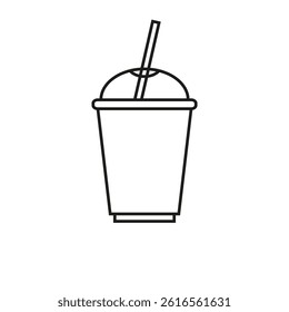 The drink cup icon. Simple flat vector illustration on a white background.