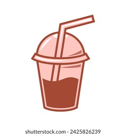 Drink cup icons vector. Soft drink flat icon. vector illustration flat style