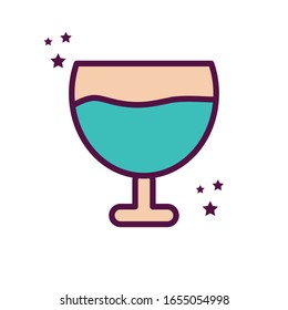 drink cup line and fill style icon design, Cook kitchen Eat food restaurant home menu dinner lunch cooking and meal theme Vector illustration