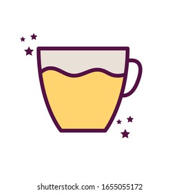 drink cup line and fill style icon design, Cook kitchen Eat food restaurant home menu dinner lunch cooking and meal theme Vector illustration