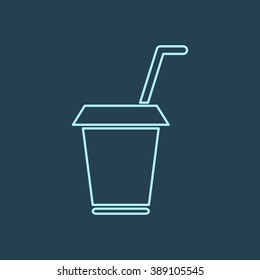 Drink Cup Line Icon. Eps-10.