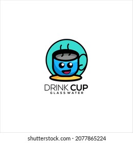 Drink Cup logo Cute Template