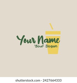 drink cup logo icon illustration colorful