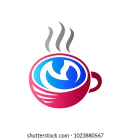 Drink Cup Logo With Letter M