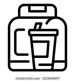 Drink cup lunch icon outline vector. School meal. Snack break