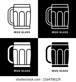 Drink Cup and Mug Icon Cartoon. Beer Glass Vector Logo
