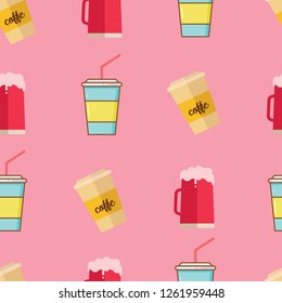 Drink cup Seamless Pattern