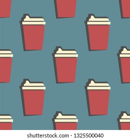 drink cup seamless pattern. colorful vector illustration