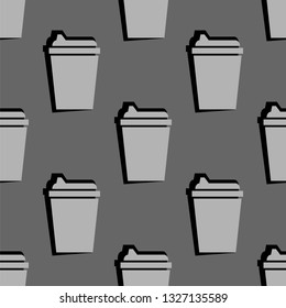 drink cup seamless pattern. vector illustration on gray background
