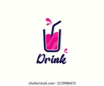 Drink Cup Soft Drink Logo Design