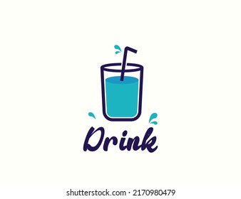 Drink Cup Soft Drink Logo Design