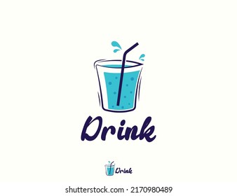 Drink Cup Soft Drink Logo Design