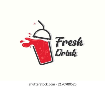 Drink Cup Soft Drink Logo Design