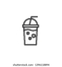 Drink cup with straw line icon. Iced coffee linear style sign for mobile concept and web design. Milkshake outline vector icon. Symbol, logo illustration. Pixel perfect vector graphics