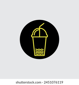 drink cup vector logo design, suitable use for icon, symbol or element design to describe coffee cup, juice or drink