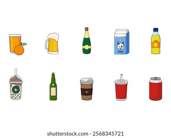Drink Decoration Design Element Set