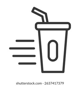Drink Delivery Icon Lineal Style Vector Illustration