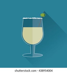 drink design. cocktail icon. Flat illustration