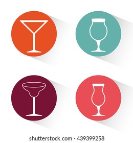 Drink design. Cocktail icon. Style glass illustration, vector