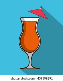 Drink design. Cocktail icon. Style glass illustration, vector