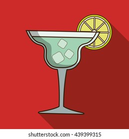 Drink design. Cocktail icon. Style glass illustration, vector