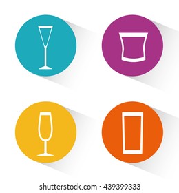 Drink design. Cocktail icon. Style glass illustration, vector