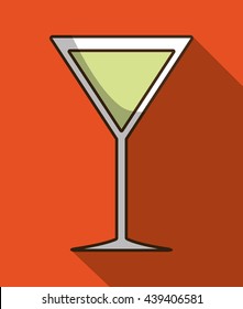 Drink design. Cocktail icon. Style glass illustration, vector