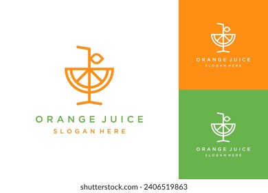 drink design logo or a glass of orange juice  