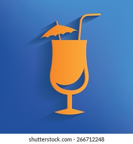 Drink design on blue background,clean vector