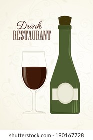 Drink design over beige background, vector illustration