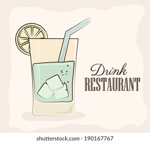 Drink design over beige background, vector illustration