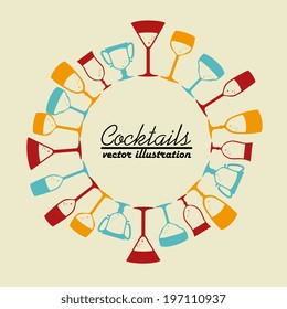 Drink design over beige background, vector illustration