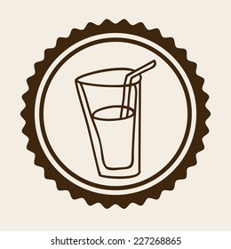 Drink design over beige background, vector illustration