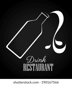 Drink design over black background, vector illustration