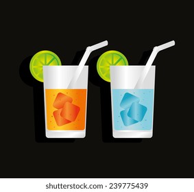 Drink design over black background,vector illustration.