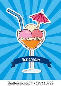 Drink design over blue background, vector illustration