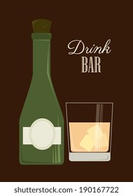Drink design over brown background, vector illustration