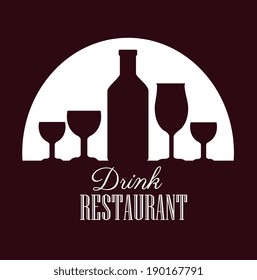 Drink design over brown background, vector illustration