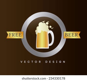 Drink design over brown background, vector illustration