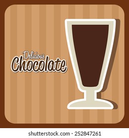 Drink design over brown design, vector illustration.