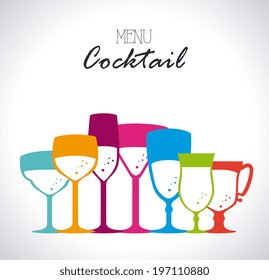 Drink design over gray background, vector illustration