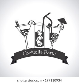 Drink design over gray background, vector illustration