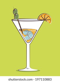 Drink design over green background, vector illustration