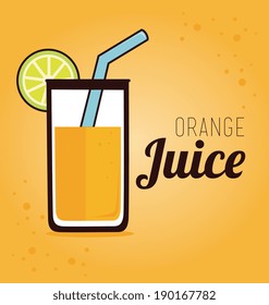 Drink design over orange background, vector illustration