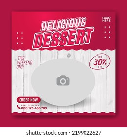 drink or dessert banner social media template 