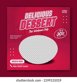 drink or dessert banner social media template